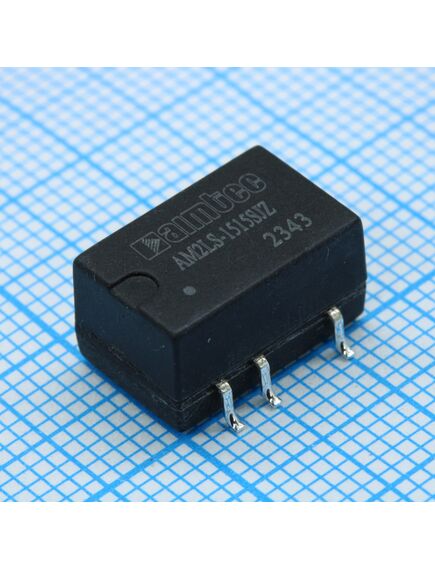 AM2LS-1515SJZ, dc/dc, 2вт, вход 13.5…16.5в, выход 15в/0.013…0.133а, изоляция 1500в dc, кпд 84%, максимальная емкостная нагрузка не более 560мкф, для поверхностного монтажа, 13.2x11.4x7.25мм, -40…105°c, пластик