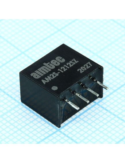AM2S-1212SZ, dc/dc, 2вт, вход 10.8…13.2в, выход 12в/0.167а, изоляция 1000в dc, кпд 85%, максимальная емкостная нагрузка не более 470мкф, sip4, 11.68x7.5x10.15мм, -40…85°c, пластик, изображение 2