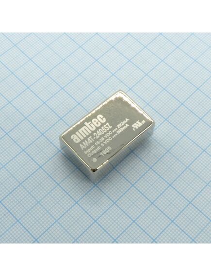 AM4T-2405SZ, dc/dc, 4вт, вход 18…36в, выход 5в/0.8а, изоляция 1500в dc, кпд 80%, максимальная емкостная нагрузка не более 1000мкф, dip24, 31.75x20.32x10.16мм, -40…85°c, металл, изображение 2