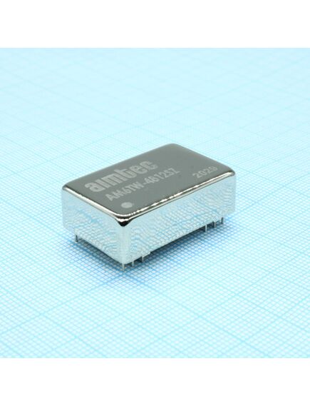 AM6TW-4812SZ, dc/dc, 6вт, вход 18…72в, выход 12в/0.5а, изоляция 1500в dc, кпд 83%, максимальная емкостная нагрузка не более 220мкф, dip24, 31.75x20.32x10.16мм, -40…85°c, металл, изображение 2