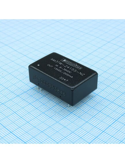 AM3TW-2415S-NZ, dc/dc, 3вт, вход 9…36в, выход 15в/0.2а, изоляция 1500в dc, кпд 82%, максимальная емкостная нагрузка не более 680мкф, dip24, 32x20x10.8мм, -40…85°c, металл
