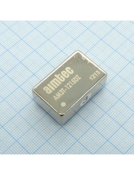 AM3T-1215DZ, dc/dc, 3вт, вход 9…18в, выход ±15в/±0.1а, изоляция 1500в dc, кпд 80%, максимальная емкостная нагрузка не более ±22мкф, dip24, 31.75x20.32x10.16мм, -40…85°c, металл, изображение 2