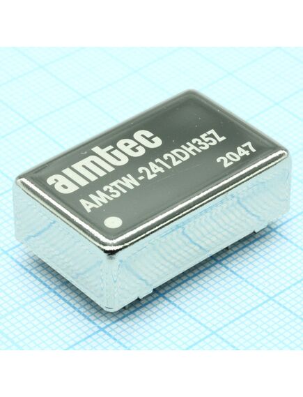 AM3TW-2412DH35Z, dc/dc, 3вт, вход 9…36в, выход ±12в/±0.125а, изоляция 3500в dc, кпд 80%, максимальная емкостная нагрузка не более ±33мкф, dip24, 31.75x20.32x10.16мм, -40…85°c, металл