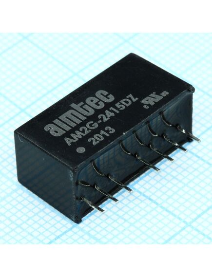 AM2G-2415DZ, dc/dc, 2вт, вход 18…36в, выход ±15в/±0.067а, изоляция 1000в dc, кпд 80%, максимальная емкостная нагрузка не более ±220мкф, вход on/off, sip8, 21.85x9.2x11.1мм, -40…85°c, пластик, изображение 2