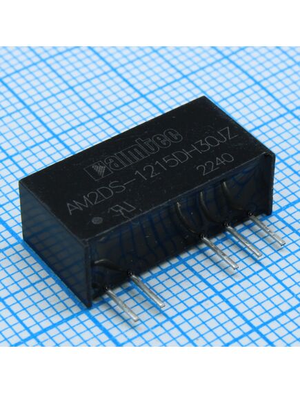 AM2DS-1215DH30JZ, dc/dc, 2вт, вход 10.8…13.2в, выход ±15в/±0.007…0.067а, изоляция 3000в dc, кпд 83%, максимальная емкостная нагрузка не более 220мкф, sip7, 19.65x7.05x10.16мм, -40…105°c, пластик