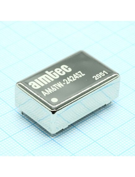 AM6TW-2424SZ, dc/dc, 6вт, вход 9…36в, выход 24в/0.25а, изоляция 1500в dc, кпд 82%, максимальная емкостная нагрузка не более 68мкф, dip24, 31.75x20.32x10.16мм, -40…85°c, металл, изображение 2