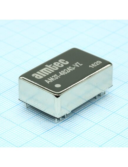 AM3T-4824S-VZ, dc/dc, 3вт, вход 36…72в, выход 24в/0.125а, изоляция 1500в dc, кпд 80%, максимальная емкостная нагрузка не более 220мкф, dip24, 31.75x20.32x10.16мм, -40…85°c, металл, изображение 2