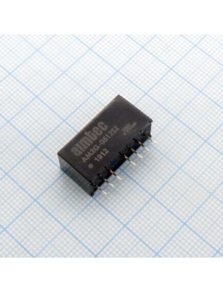 AM2G-0512SZ, dc/dc, 2вт, вход 4.5…9в, выход 12в/0.167а, изоляция 1000в dc, кпд 72%, максимальная емкостная нагрузка не более 470мкф, вход on/off, sip8, 21.85x9.2x11.1мм, -40…85°c, пластик, изображение 2