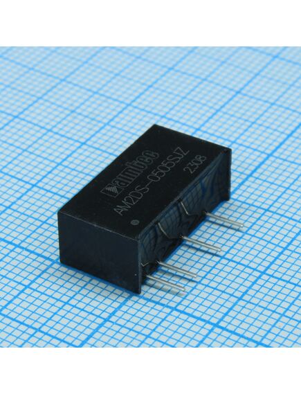 AM2DS-0505SJZ, dc/dc, 2вт, вход 4.5…5.5в, выход 5в/0.04…0.4а, изоляция 1000в dc, кпд 84%, максимальная емкостная нагрузка не более 2400мкф, sip7, 19.65x7.05x10.16мм, -40…105°c, пластик
