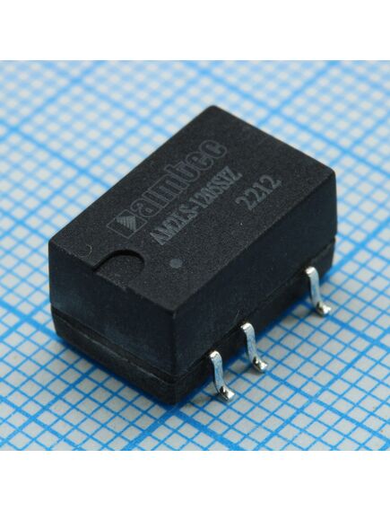 AM2LS-1205SJZ, dc/dc преобразователь 2 вт вход 10.8~13.2 в однополярный выход 5 в 0.4 а -40~105 ?c , дерейтинг при 71 ?c изоляция 1500 vdc mtbf:3500000 часов кпд 83 % ёмк. нагрузка макс. 2400 мкф корпус smd, пластик установка на печатную плату 11.4x13.2x7