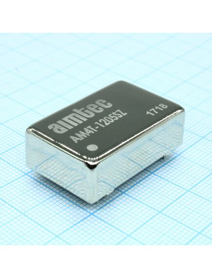 AM4T-1205SZ, dc/dc, 4вт, вход 9…18в, выход 5в/0.8а, изоляция 1500в dc, кпд 78%, максимальная емкостная нагрузка не более 22мкф, dip24, 31.75x20.32x10.16мм, -40…85°c, металл, изображение 2