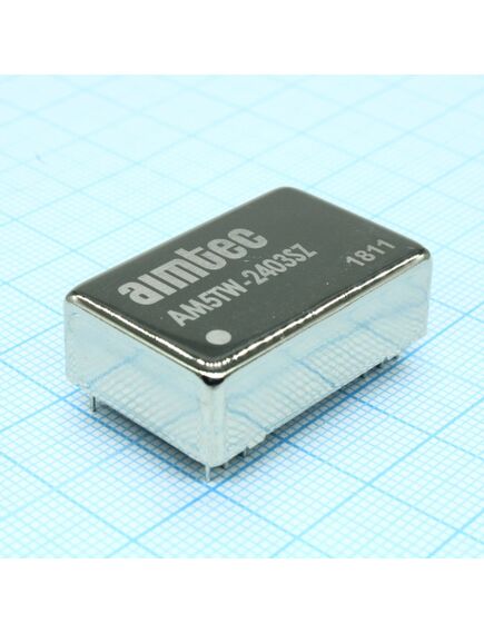 AM5TW-2403SZ, dc/dc, 4.29вт, вход 9…36в, выход 3.3в/1.3а, изоляция 1500в dc, кпд 75%, максимальная емкостная нагрузка не более 1000мкф, dip24, 31.75x20.32x10.16мм, -40…85°c, металл