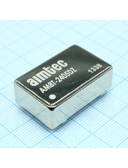 AM8T-2405DZ, dc/dc, 8вт, вход 18…36в, выход ±5в/±0.8а, изоляция 1500в dc, кпд 82%, максимальная емкостная нагрузка не более ±1000мкф, dip24, 31.75x20.32x10.16мм, -40…85°c, металл, изображение 2
