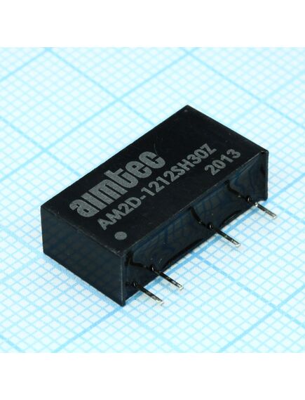 AM2D-1212SH30Z, dc/dc, 2вт, вход 10.8…13.2в, выход 12в/0.167а, изоляция 3000в dc, кпд 82%, максимальная емкостная нагрузка не более 470мкф, sip7, 19.5x6x10мм, -40…85°c, пластик