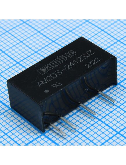 AM2DS-2412SJZ, dc/dc, 2вт, вход 21.6…26.4в, выход 12в/0.017…0.167а, изоляция 1500в dc, кпд 84%, максимальная емкостная нагрузка не более 560мкф, sip7, 19.65x7.05x10.16мм, -40…105°c, пластик