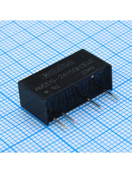 AM2DS-2415SH30JZ, dc/dc, 2вт, вход 21.6…26.4в, выход 15в/0.013…0.133а, изоляция 3000в dc, кпд 86%, максимальная емкостная нагрузка не более 560мкф, sip7, 19.65x7.05x10.16мм, -40…105°c, пластик