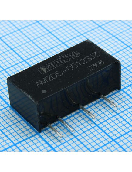 AM2DS-0512SJZ, dc/dc, 2вт, вход 4.5…5.5в, выход 12в/0.016…0.167а, изоляция 1000в dc, кпд 85%, максимальная емкостная нагрузка не более 560мкф, sip7, 19.65x7.05x10.16мм, -40…105°c, пластик