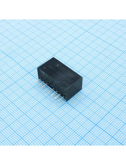 AM3G-2405D-NZ, dc/dc преобразователь 3 вт вход 18~36 в двуполярный выход -5 5 в -0.25 а -40~100 °с , дерейтинг при 85 °с изоляция 1500 vdc mtbf:1000000 ч кпд 78 % не более ±1000 мкф sip8, 9.5x22x12 мм 4,9 г 250 кгц защита от кз