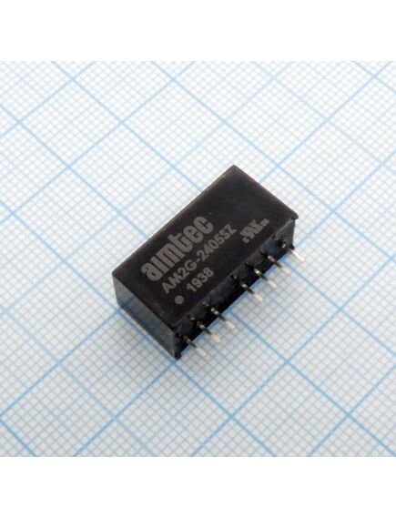 AM2G-2405SZ, dc/dc, 2вт, вход 18…36в, выход 5в/0.4а, изоляция 1000в dc, кпд 77%, максимальная емкостная нагрузка не более 3300мкф, вход on/off, sip8, 21.85x9.2x11.1мм, -40…85°c, пластик, изображение 2