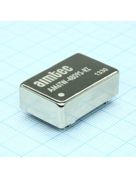 AM6TW-4809S-RZ, dc/dc, 6вт, вход 18…72в, выход 9в/0.667а, изоляция 1500в dc, кпд 82%, максимальная емкостная нагрузка не более 470мкф, dip24, 31.75x20.32x10.16мм, -40…85°c, металл, изображение 2