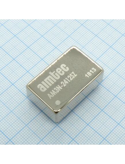 AM3N-2412SZ, dc/dc, 3вт, вход 21.6…26.4в, выход 12в/0.25а, изоляция 1000в dc, кпд 69%, максимальная емкостная нагрузка не более 470мкф, dip24, 31.75x20.32x10.16мм, -40…85°c, металл, изображение 2