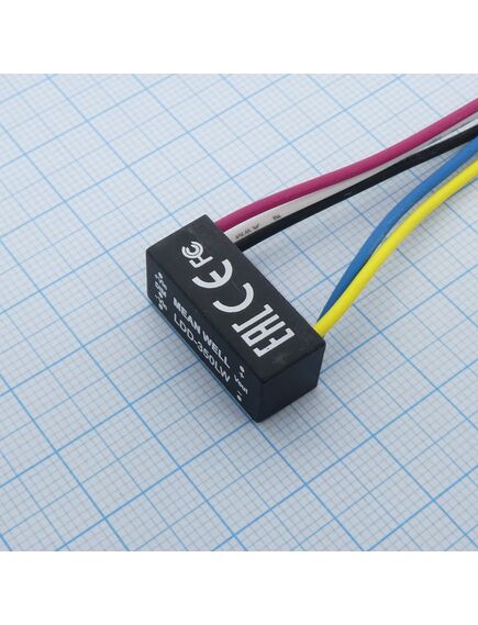 LDD-350LW, dc/dc led понижающий, вход 6…36в, выход 2…32в/0.35а, кпд до 95%, вход on/off/dimm, 31.8x20.3x12.2мм, проводные выводы, -40…85°c, пластик