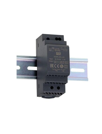 DDR-30G-12, dc-dc, 30вт, вход 9…36 в dc, выход 12в/2.5а, изоляция 4000в dc, в кожухе на din-рейку, 35х90х54.5мм, -40...+85°с