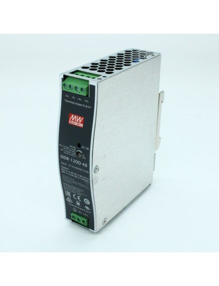DDR-120D-48, dc-dc, 120вт, вход 67.2…154в dc, выход 48в/2.5а, изоляция 4000в dc, в кожухе на din-рейку, 32х125.2х102мм, -40...+70°с