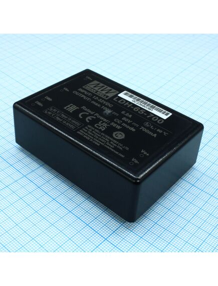 LDH-65-700, dc/dc led повышающий, вход 9.5…32в, выход 12.5…80в/0.7а, кпд до 95%, dimm, 75x53x22.7мм, dip, -40…50/60°c, пластик