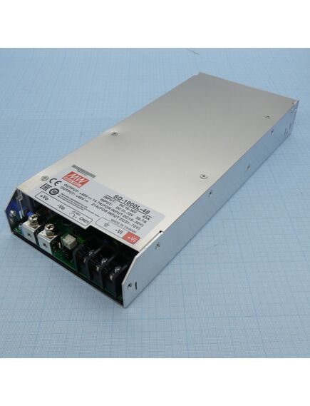 SD-1000L-48, dc-dc, 1000вт, uвх=19...72в, uвых=48в/21а, изоляция 2000в ac, рег. вых 46...60в, в кожухе 295х127х41мм, -20°с…+60°с