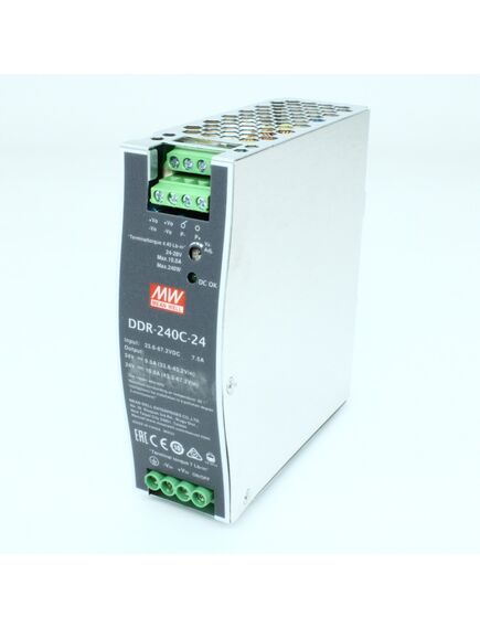 DDR-240C-24, dc-dc, 240вт, вход 33.6…67.2 в dc, выход 24в/10а, изоляция 4000в dc, в кожухе на din-рейку, 40х125.2х113.5мм, -40...+70°с