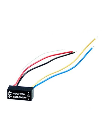 LDD-300LW, dc/dc led понижающий, вход 6…36в, выход 2…32в/0.3а, кпд до 95%, вход on/off/dimm, 31.8x20.3x12.2мм, проводные выводы, -40…85°c, пластик