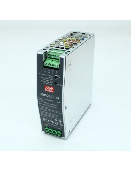 DDR-240B-48, dc-dc, 240вт, вход 16.8…33.6 в dc, выход 48в/5а, изоляция 4000в dc, в кожухе на din-рейку, 40х125.2х113.5мм, -40...+70°с
