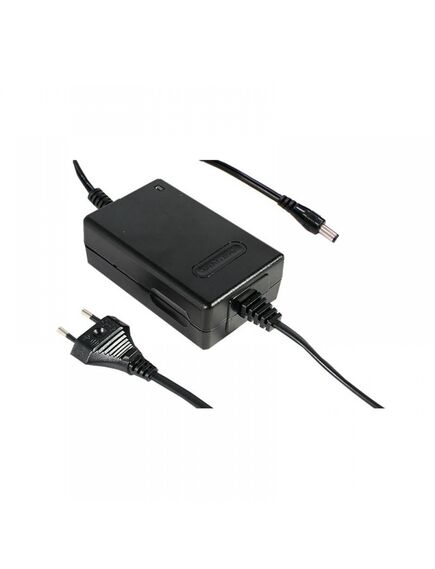 GC30E-1P1J, ac-dc, 22.38вт, сетевой адаптер, выход 5.6b/3.99a, вход 90...264b ac 47...63 гц, 127...370b dc, 108x67x36мм, 0...+50°с, несъёмный сетевой шнур 2p, выходной разъем 9.5, диам. 5.5х2.1мм