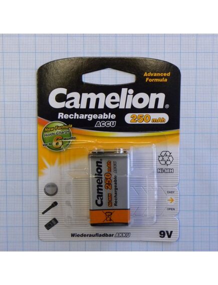 Аккумулятор КРОНА 250мАч 9В Camelion, аккумулятор никель-металлгидридный