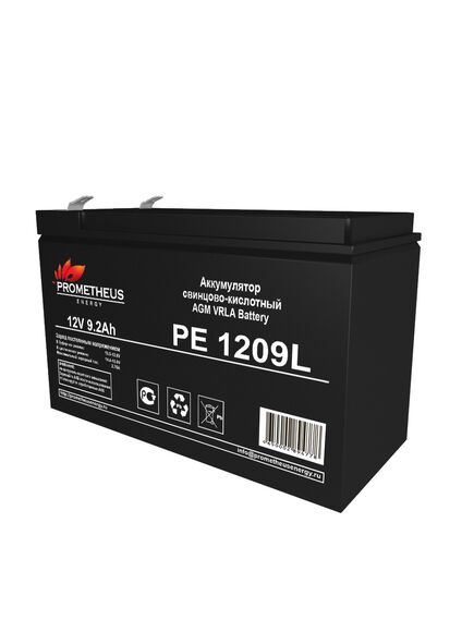 PE1209L, аккумулятор свинцово-кислотный 12v 9.2ah, размер 151х64х94мм, плоская клемма 6.3мм, срок службы 10 лет, изображение 3