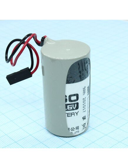 ER26500H-LD/DUPONT.DB2.54, li, socl2 батарея типоразмера c, 3.6в, 8.5ач, разъем с проводами приварены к выводам, -55...85 °c