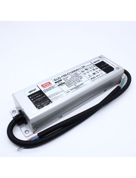 ELG-150-C1400A-3Y, ac-dc, 149.8вт, ip65, вход 100…305в ac, 47…63гц/142…431в dc, ккм, выход 54…107в/1400ма, рег. тока 50...100%, изоляция 3750в ac, в кожухе 219х63х35.5, -40…+70°с, провод заземления