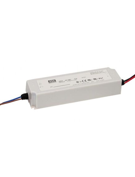 LPV-100-15, ac-dc, 100.5вт, ip67, вход 90…264в ac, 47…63гц /120…370в dc выход 15в/6.7a, изоляция 3000в ac, в кожухе 190х52х37мм, -25…+70°с