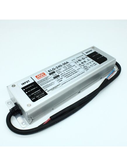 ELG-240-36A, ac-dc, 239.8вт, ip65, вход 100…305в ac, 47…63гц/142…431в dc, ккм, выход 18...36в/6.66а, изоляция 3750в ac, в кожухе 244х71х37.5мм, -40…+85°с (корпус), потенциометры, провод заземления