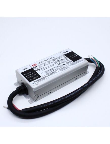 XLG-100-12-A, ac-dc, 96вт, ip67, вход 90…305в ac, 47…63гц, ккм, выход 8а/8.4…12в, изоляция 3750в ac, в кожухе 150х63х32мм, -40…+90°с (корпус), встр. потенциометр