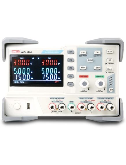 UDP3305C, источник питания программируемый 3 канала 2x 0-30в 5a 1x5в 3a