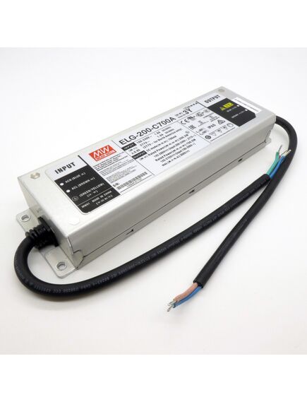 ELG-200-C700A-3Y, ac-dc, 200.2вт, ip65, вход 100…305в ac, 47…63гц/142…431в dc, ккм, выход 142...286в/700ма, изоляция 3750в ac, в кожухе 244х71х37.5, -40…+85°с (корпус), потенциометры, с проводом заземления