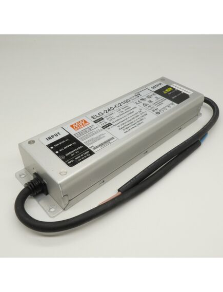 ELG-240-C2100-3Y, ac-dc, 241.5вт, ip67, вход 100…305в ac, 47…63гц/142…431в dc, ккм, выход 57...115в/2100ма, изоляция 3750в ac, в кожухе 244х71х37.5, -40…+85°с (корпус), с проводом заземления