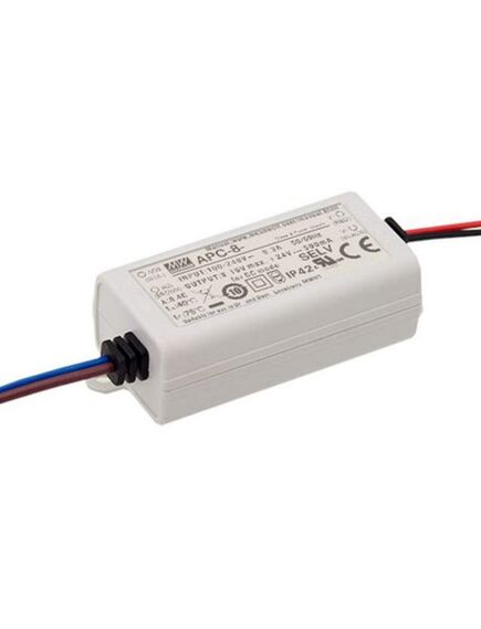 APC-8-700, ac-dc, 7.7вт, токовый выход, вход 90…264в ac, выход 700ма/5…11в, изоляция 3750в ac, в кожухе 60х30х23.5мм, -30…+70°с