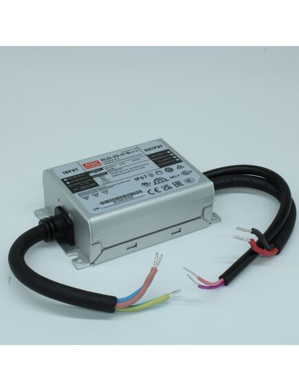 XLG-20-H-B, ac-dc, 21вт, ip67, вход 90…305в ac, 47…63гц, ккм, выход 0.7а/18…30в, изоляция 3750в ac, в кожухе 95х63х30мм, -40…+80°с (корпус)
