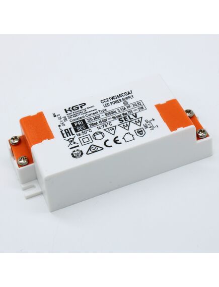 CC21W350CGA7, ac-dc, 21вт, токовый выход, вход 198…264в ac, выход 350ма/45…60в, ккм, в кожухе 88,5х41,3х23мм, -20…+50°с