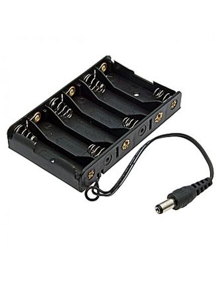 AA 6X1 DC2.1*5.5MM (L)=15CM, батарейный отсек aa 6x1 dc2.1*5.5 мм (l)=15cm, с разъемом
