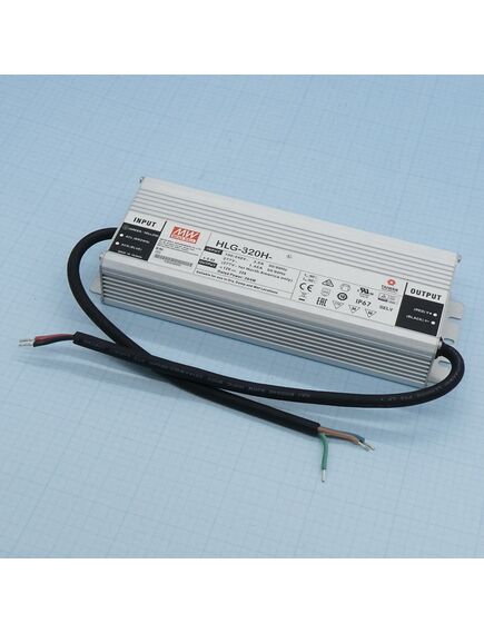 HLG-320H-15, ac-dc, 285вт, ip67, вход 90…305в ac, 47…63гц/127…431в dc, ккм, выход 15в/19а, изоляция 3750в ac, в кожухе 252х90х43.8мм, -40…+70°с