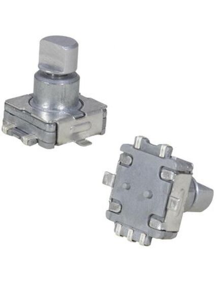 EC110S 20/20 10MM PUSHPIN, энкодер ec11 20 щелчков, 20 импульсов, металлический вал с лыской 5мм, с кнопкой, smd монтаж